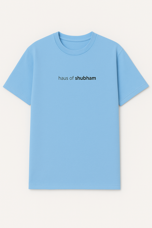 short sleeve t-shrits Haus of Shubham light Blue T-Shirt – Unisex Casual Wear